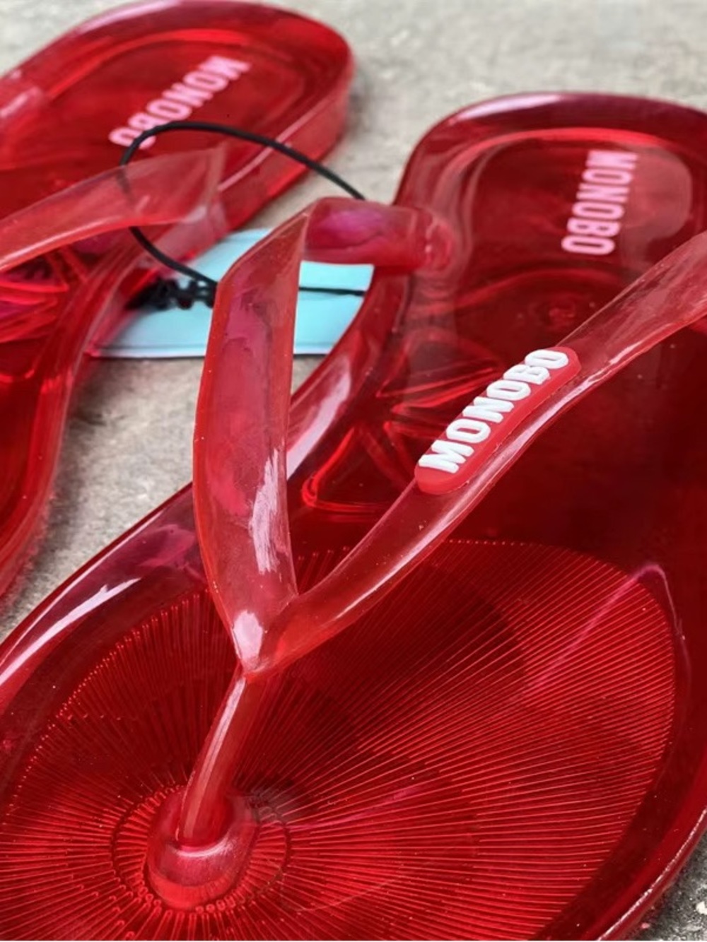 Women's Crystal Jelly Flip Flops Transparent Flat Sandals